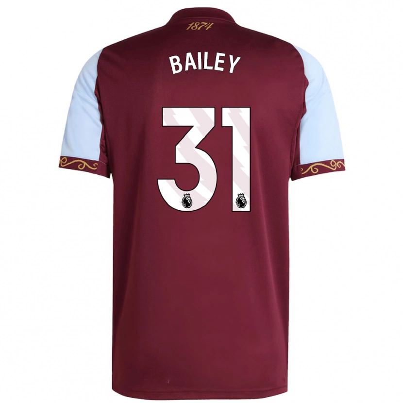 Danxen Kobiety Leon Bailey #31 Burgundowo-Błękitny Domowa Koszulka 2025/26 Koszulki Klubowe