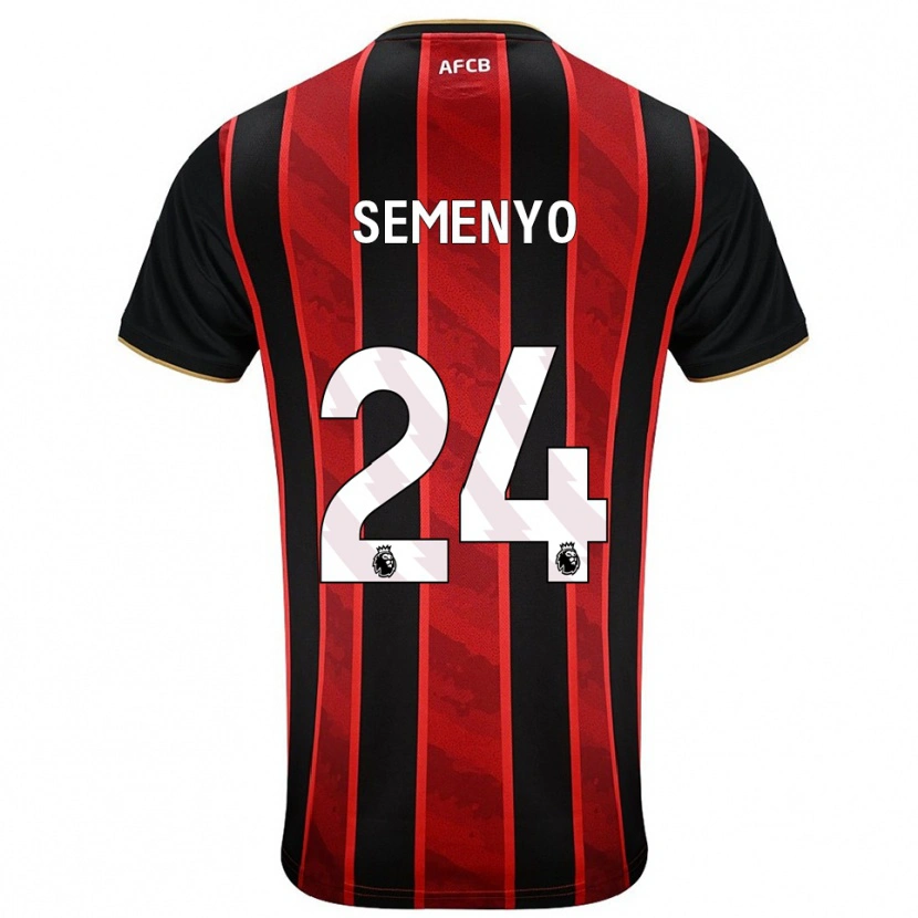 Danxen Kobiety Antoine Semenyo #24 Czerwono-Czarny Domowa Koszulka 2025/26 Koszulki Klubowe