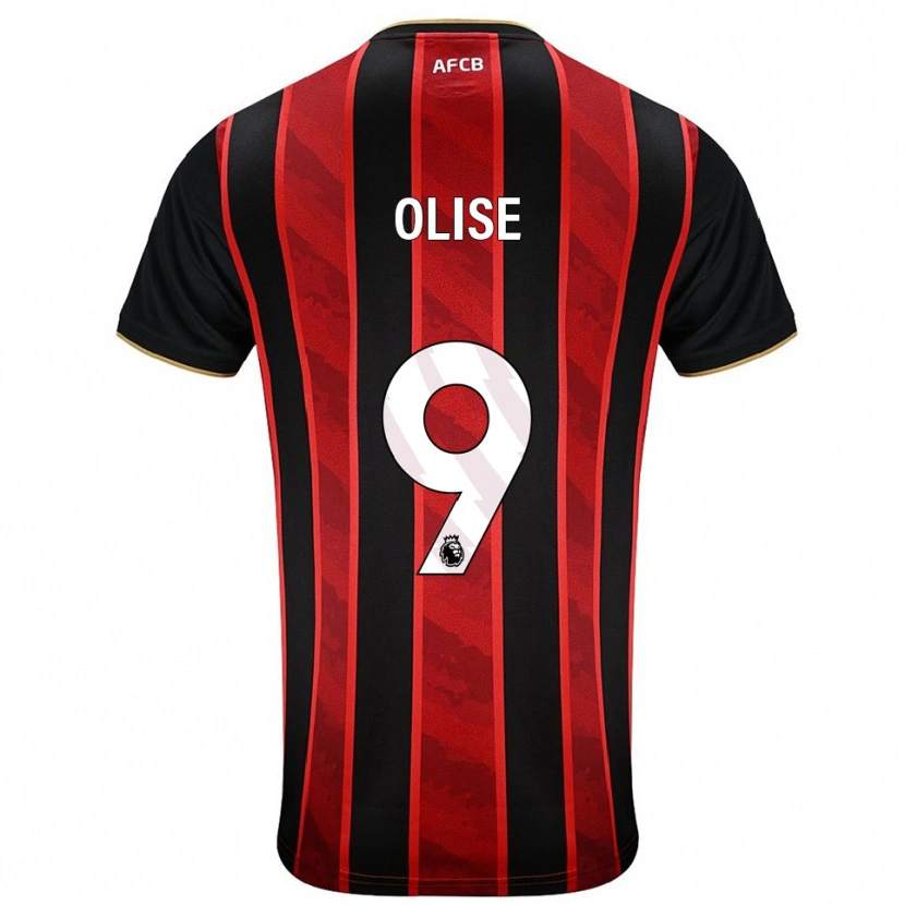 Danxen Kobiety Josh Hamilton-Olise #9 Czerwono-Czarny Domowa Koszulka 2025/26 Koszulki Klubowe
