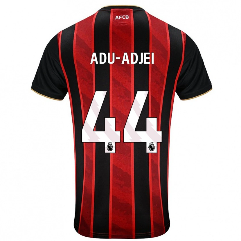 Danxen Kobiety Daniel Adu-Adjei #44 Czerwono-Czarny Domowa Koszulka 2025/26 Koszulki Klubowe