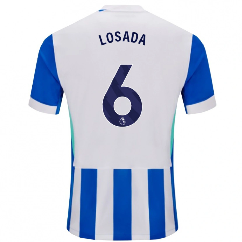 Danxen Kobiety Vicky Losada #6 Niebiesko-Biały Domowa Koszulka 2025/26 Koszulki Klubowe