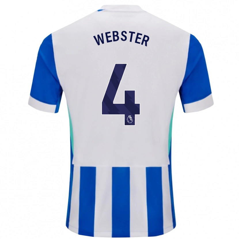 Danxen Kobiety Adam Webster #4 Niebiesko-Biały Domowa Koszulka 2025/26 Koszulki Klubowe
