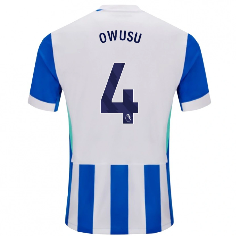 Danxen Kobiety Yussif Owusu #4 Niebiesko-Biały Domowa Koszulka 2025/26 Koszulki Klubowe