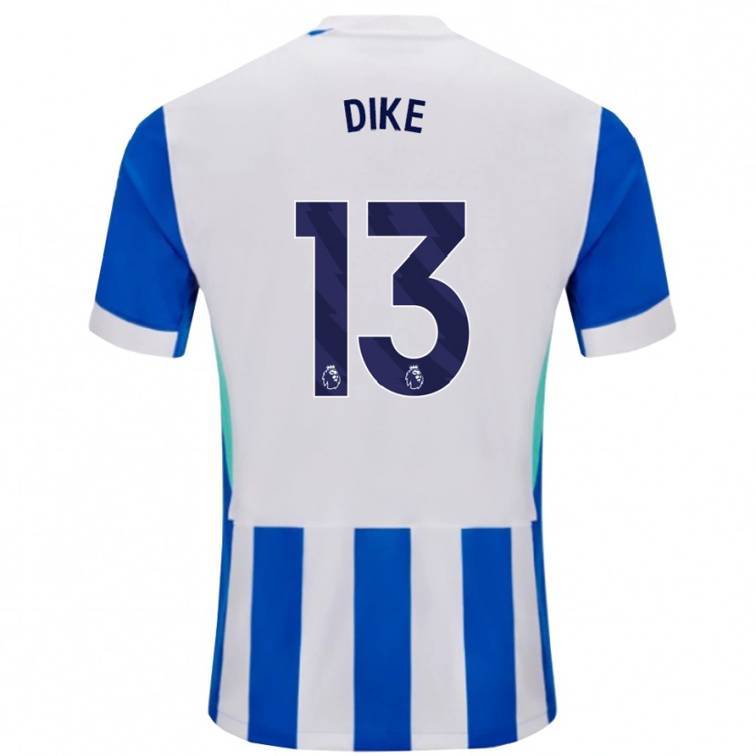 Danxen Kobiety Michael Dike #13 Niebiesko-Biały Domowa Koszulka 2025/26 Koszulki Klubowe