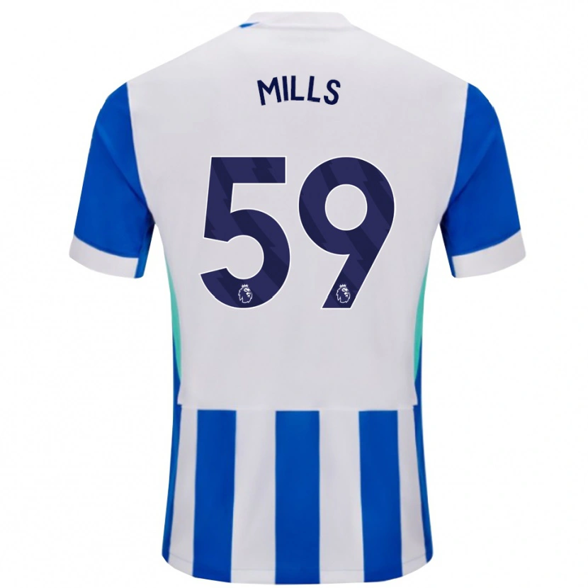 Danxen Kobiety Harry Mills #59 Niebiesko-Biały Domowa Koszulka 2025/26 Koszulki Klubowe
