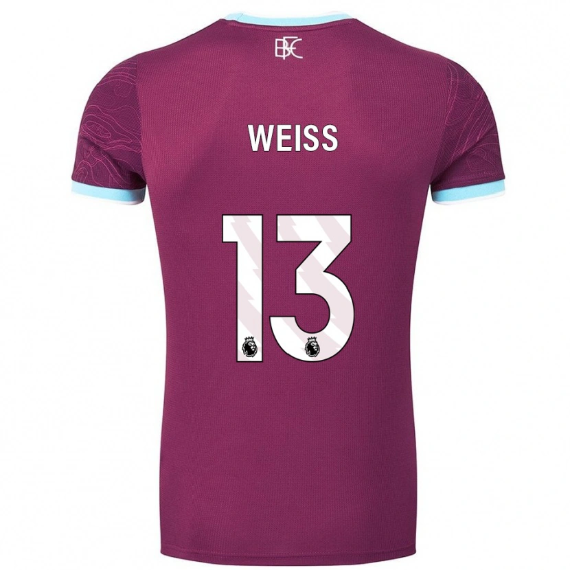 Danxen Kobiety Max Weiß #13 Burgundowo-Błękitny Domowa Koszulka 2025/26 Koszulki Klubowe