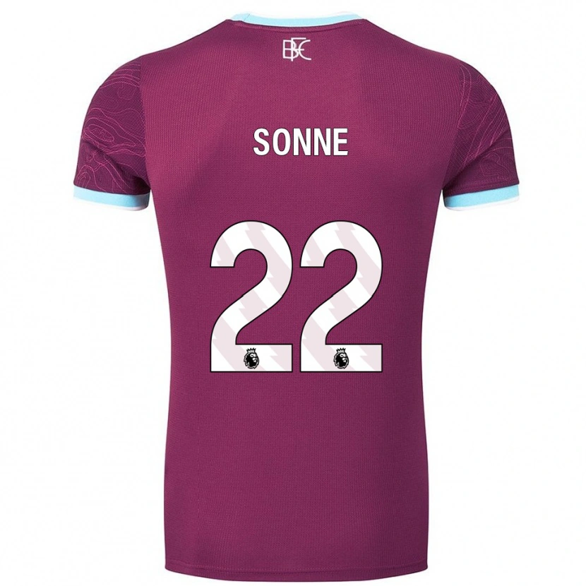 Danxen Kobiety Oliver Sonne #22 Burgundowo-Błękitny Domowa Koszulka 2025/26 Koszulki Klubowe