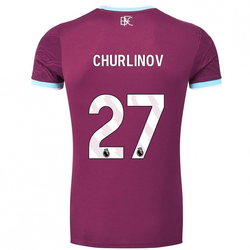 Danxen Kobiety Darko Churlinov #27 Burgundowo-Błękitny Domowa Koszulka 2025/26 Koszulki Klubowe
