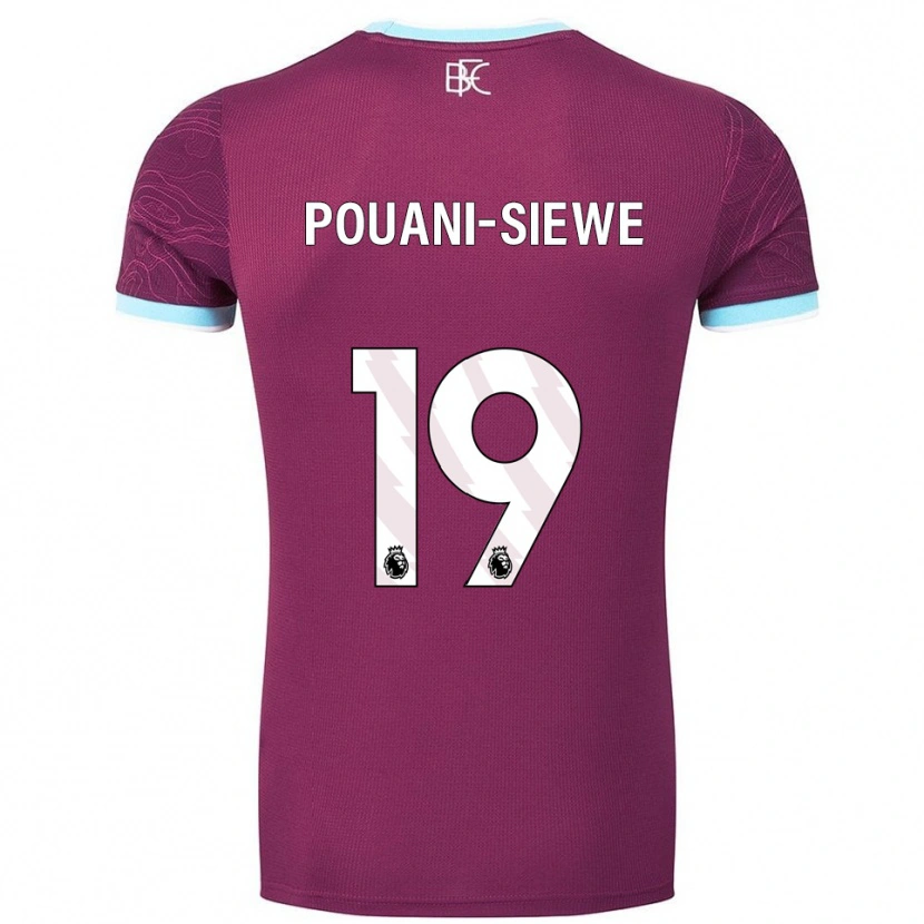 Danxen Kobiety Brandon Pouani #19 Burgundowo-Błękitny Domowa Koszulka 2025/26 Koszulki Klubowe