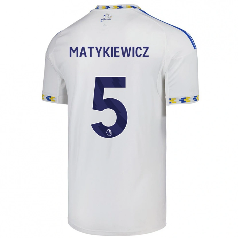 Danxen Kobiety Luke Matykiewicz #5 Biało-Niebieski Domowa Koszulka 2025/26 Koszulki Klubowe
