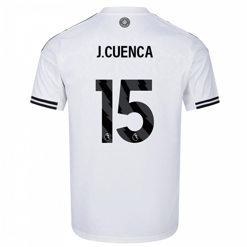 Danxen Kobiety Jorge Cuenca #15 Biało-Czarny Domowa Koszulka 2025/26 Koszulki Klubowe