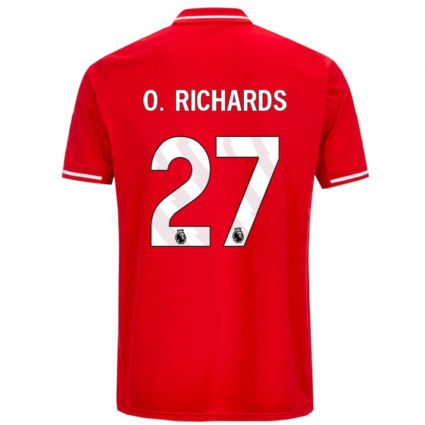 Danxen Kobiety Omar Richards #27 Czerwono-Biały Domowa Koszulka 2025/26 Koszulki Klubowe