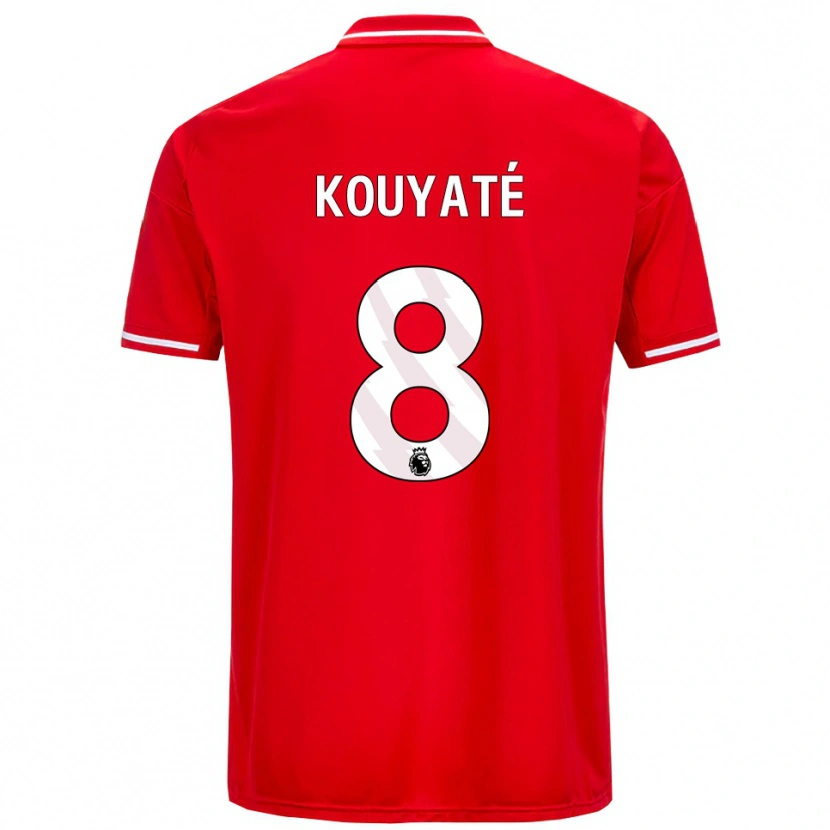Danxen Kobiety Cheikhou Kouyate #8 Czerwono-Biały Domowa Koszulka 2025/26 Koszulki Klubowe