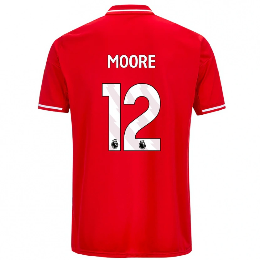 Danxen Kobiety Daniel Moore #12 Czerwono-Biały Domowa Koszulka 2025/26 Koszulki Klubowe