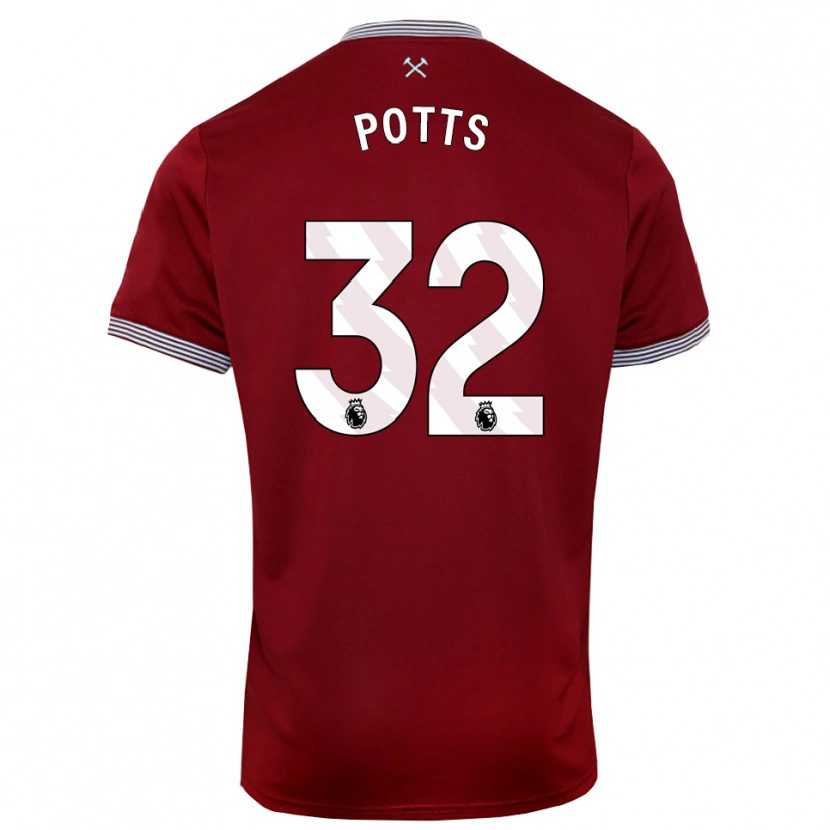 Danxen Kobiety Freddie Potts #32 Burgundowo-Biały Domowa Koszulka 2025/26 Koszulki Klubowe