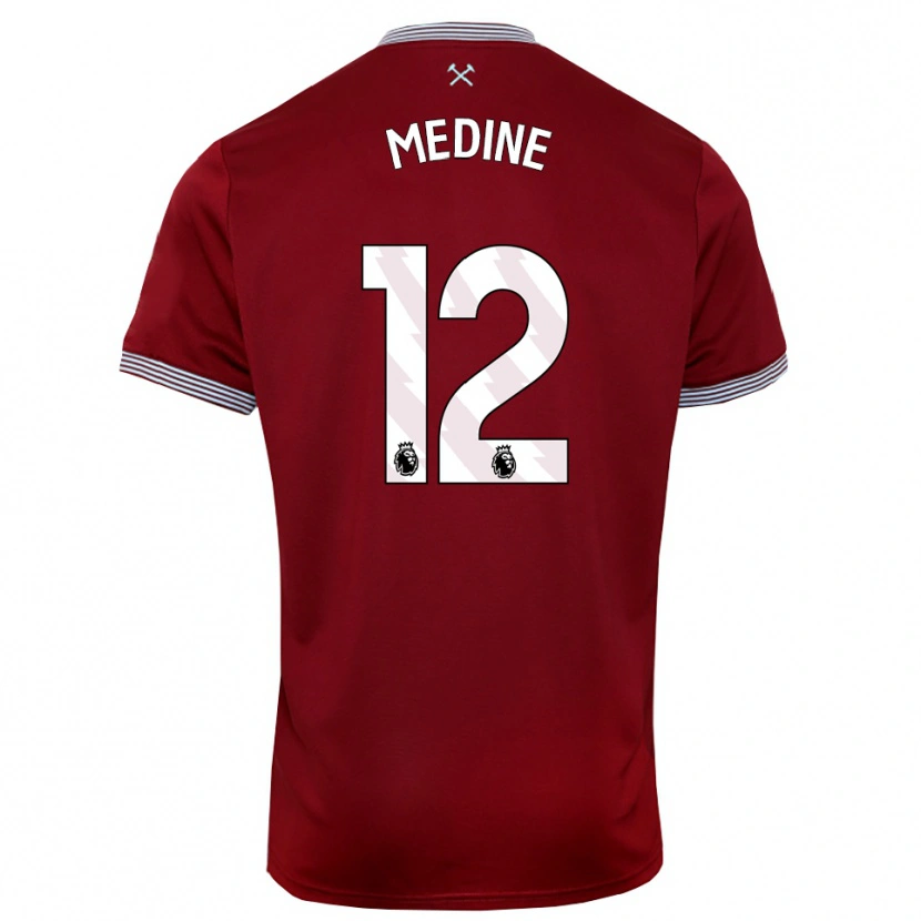 Danxen Kobiety Jethro Medine #12 Burgundowo-Biały Domowa Koszulka 2025/26 Koszulki Klubowe