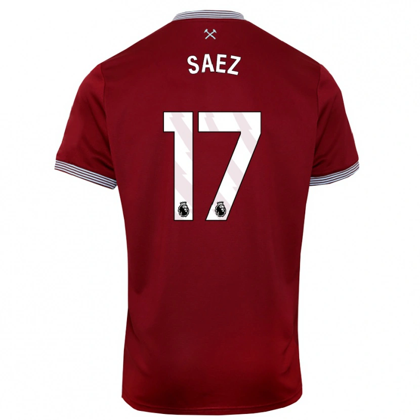 Danxen Kobiety Camila Sáez #17 Burgundowo-Biały Domowa Koszulka 2025/26 Koszulki Klubowe
