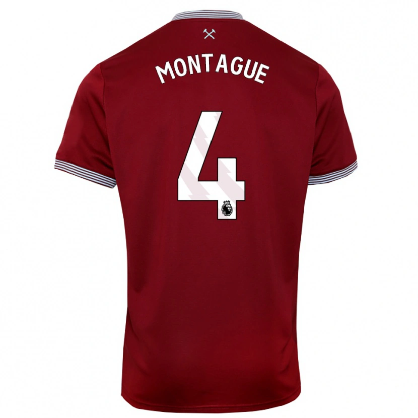 Danxen Kobiety Harry Montague #4 Burgundowo-Biały Domowa Koszulka 2025/26 Koszulki Klubowe