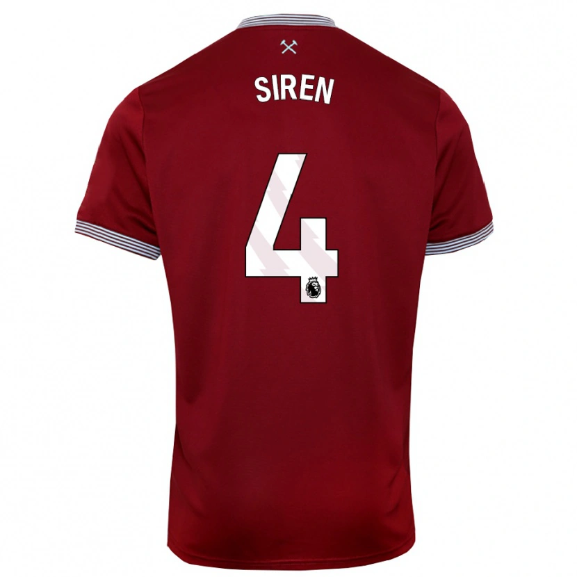 Danxen Kobiety Oona Siren #4 Burgundowo-Biały Domowa Koszulka 2025/26 Koszulki Klubowe
