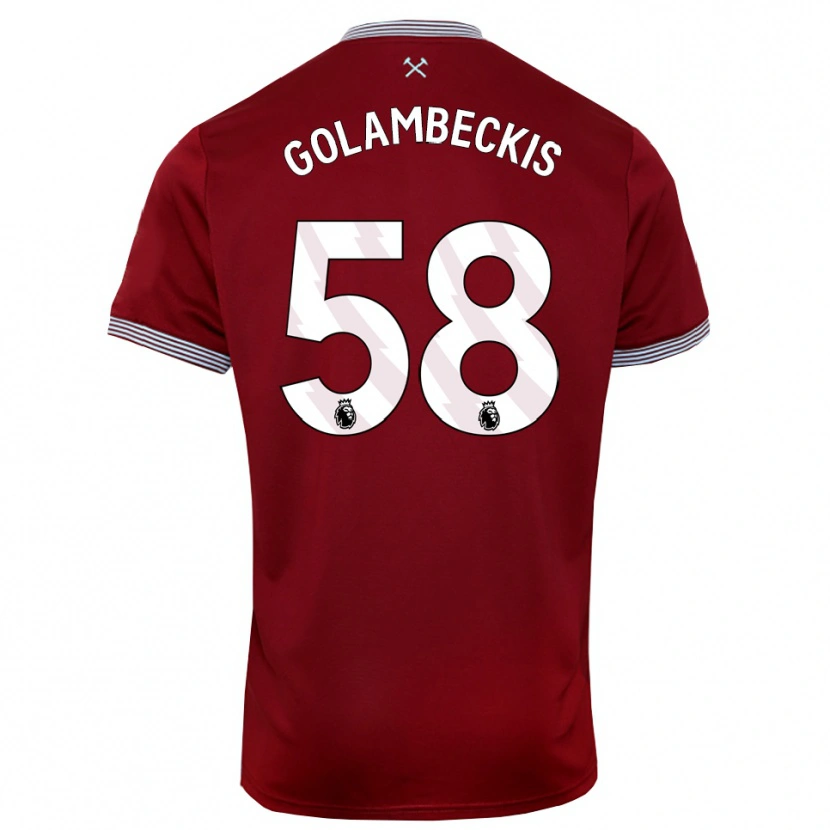 Danxen Kobiety Airidas Golambeckis #58 Burgundowo-Biały Domowa Koszulka 2025/26 Koszulki Klubowe