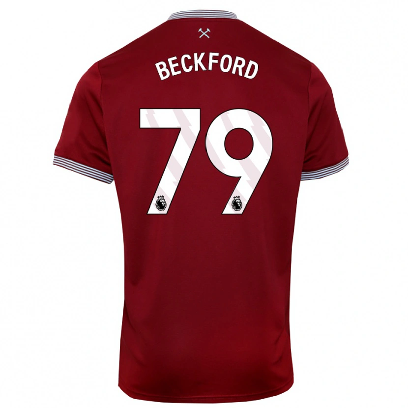Danxen Kobiety Lewis Beckford #79 Burgundowo-Biały Domowa Koszulka 2025/26 Koszulki Klubowe