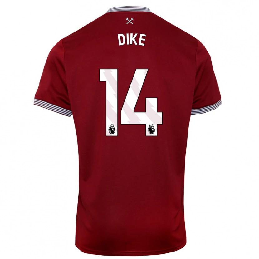 Danxen Kobiety Lewis Dike #14 Burgundowo-Biały Domowa Koszulka 2025/26 Koszulki Klubowe