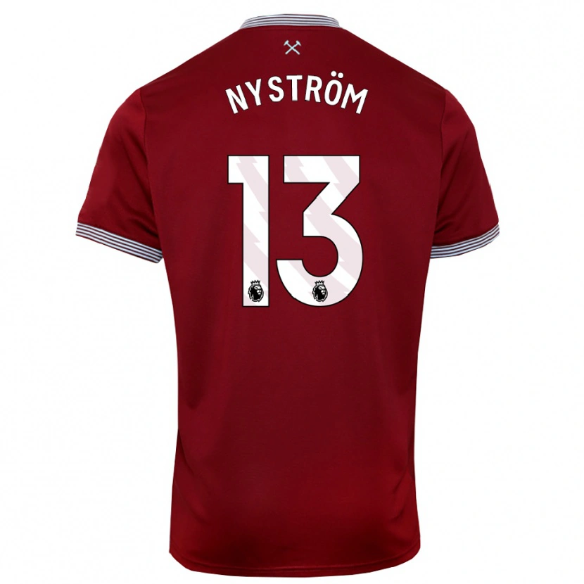 Danxen Kobiety Eva Nyström #13 Burgundowo-Biały Domowa Koszulka 2025/26 Koszulki Klubowe