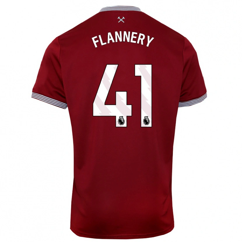 Danxen Kobiety Keira Flannery #41 Burgundowo-Biały Domowa Koszulka 2025/26 Koszulki Klubowe