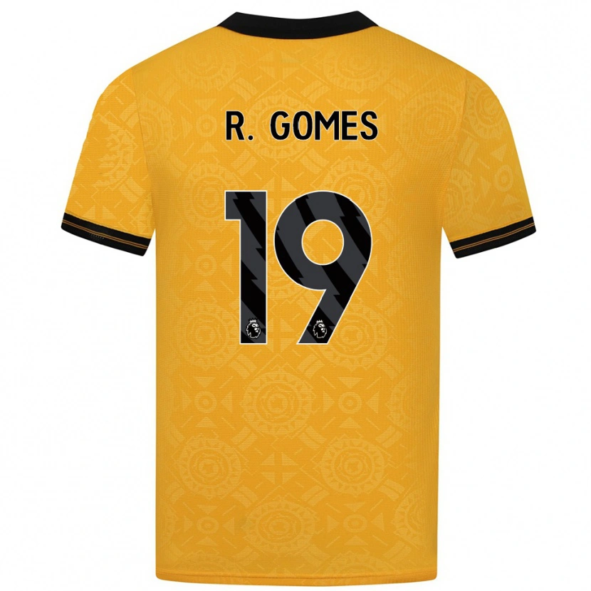 Danxen Kobiety Rodrigo Gomes #19 Żółto-Czarny Domowa Koszulka 2025/26 Koszulki Klubowe