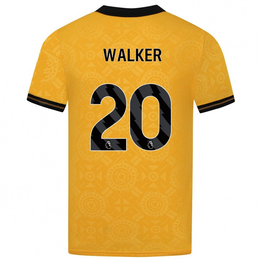 Danxen Kobiety Lowri Walker #20 Żółto-Czarny Domowa Koszulka 2025/26 Koszulki Klubowe