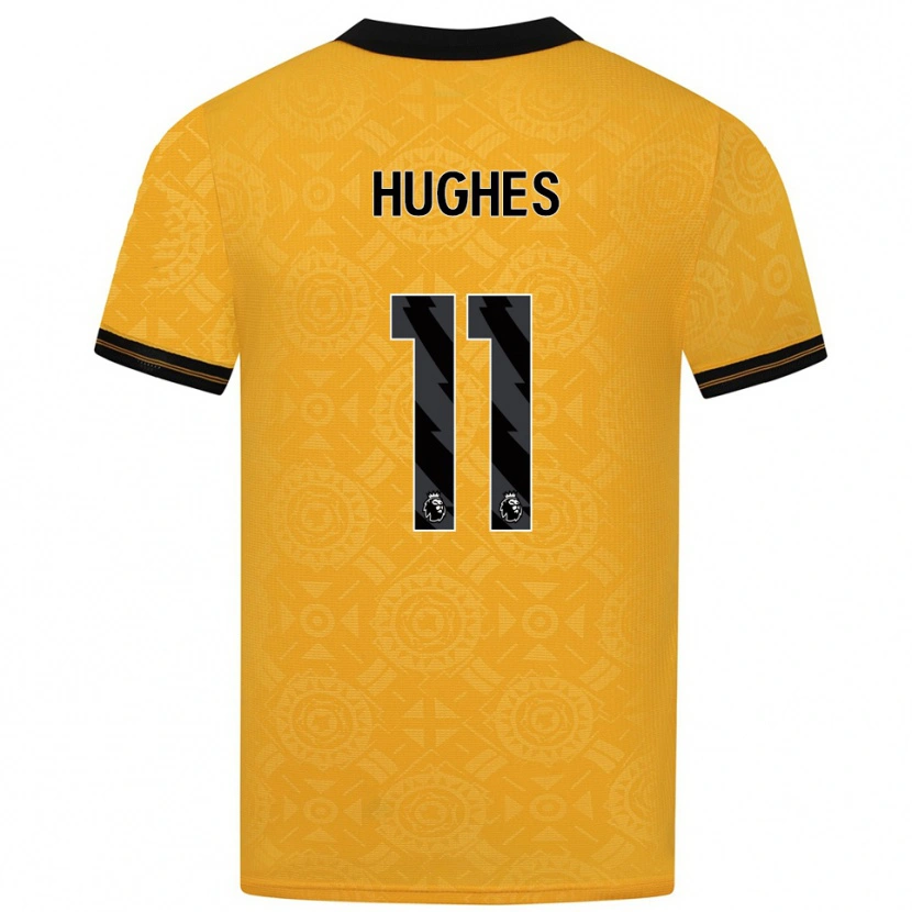 Danxen Kobiety Amber Hughes #11 Żółto-Czarny Domowa Koszulka 2025/26 Koszulki Klubowe