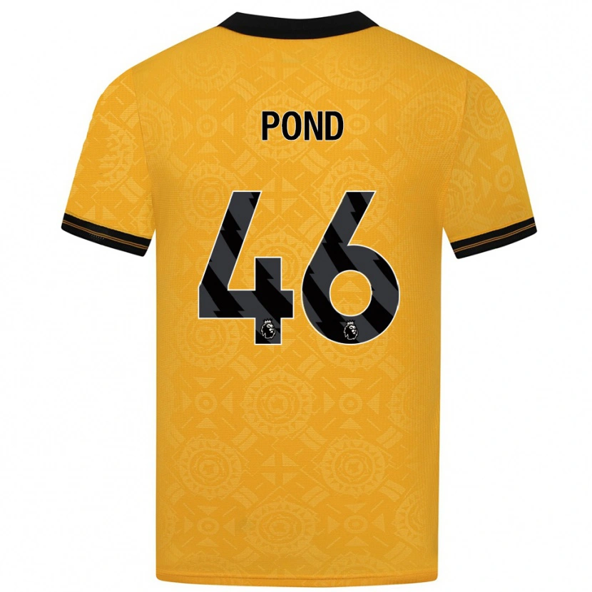 Danxen Kobiety Alfie Pond #46 Żółto-Czarny Domowa Koszulka 2025/26 Koszulki Klubowe