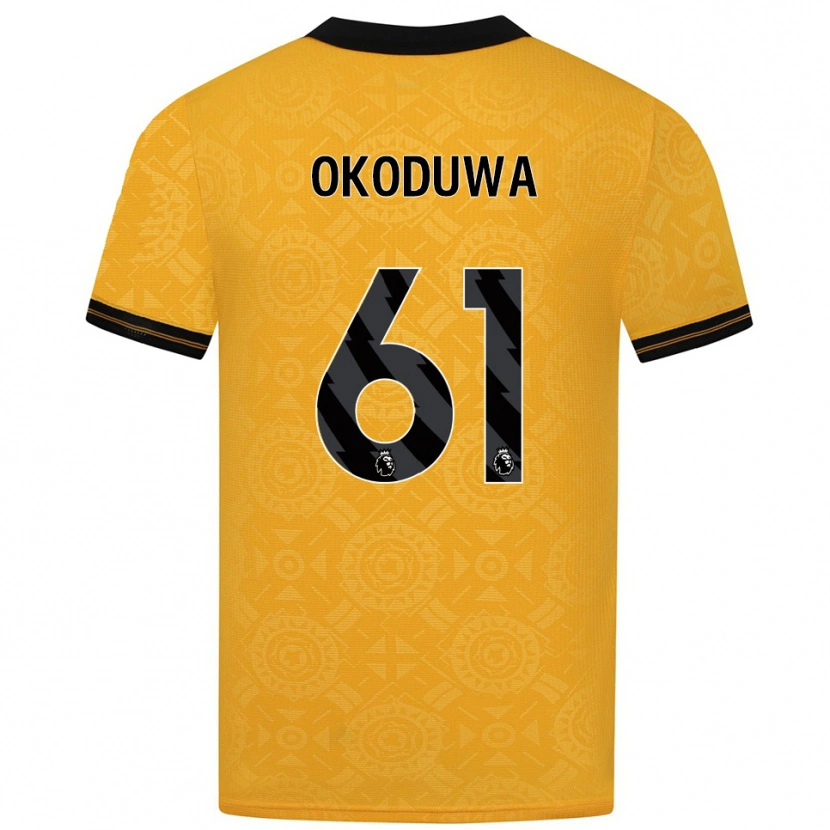 Danxen Kobiety Wesley Okoduwa #61 Żółto-Czarny Domowa Koszulka 2025/26 Koszulki Klubowe