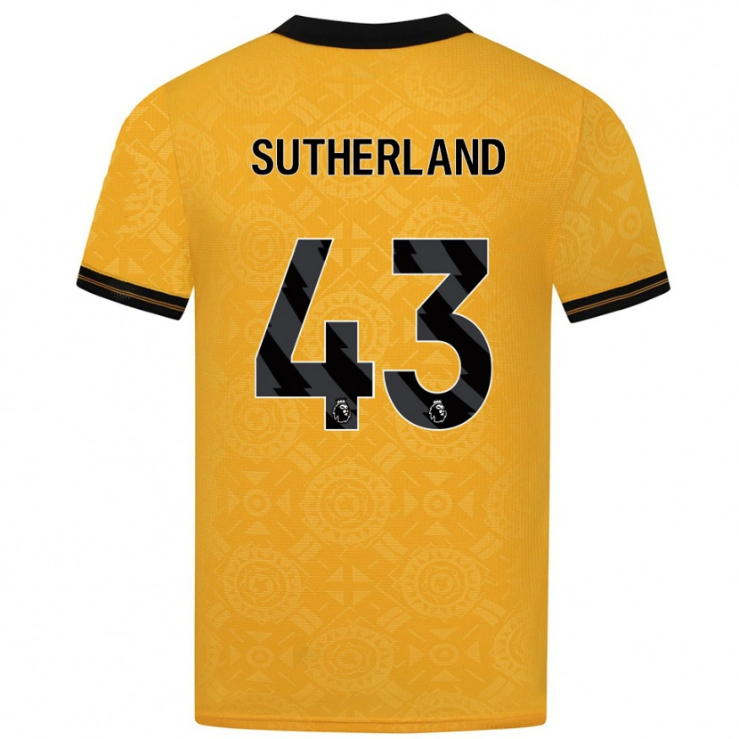Danxen Kobiety Ethan Sutherland #43 Żółto-Czarny Domowa Koszulka 2025/26 Koszulki Klubowe