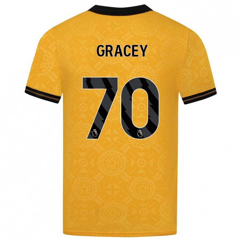 Danxen Kobiety Josh Gracey #70 Żółto-Czarny Domowa Koszulka 2025/26 Koszulki Klubowe