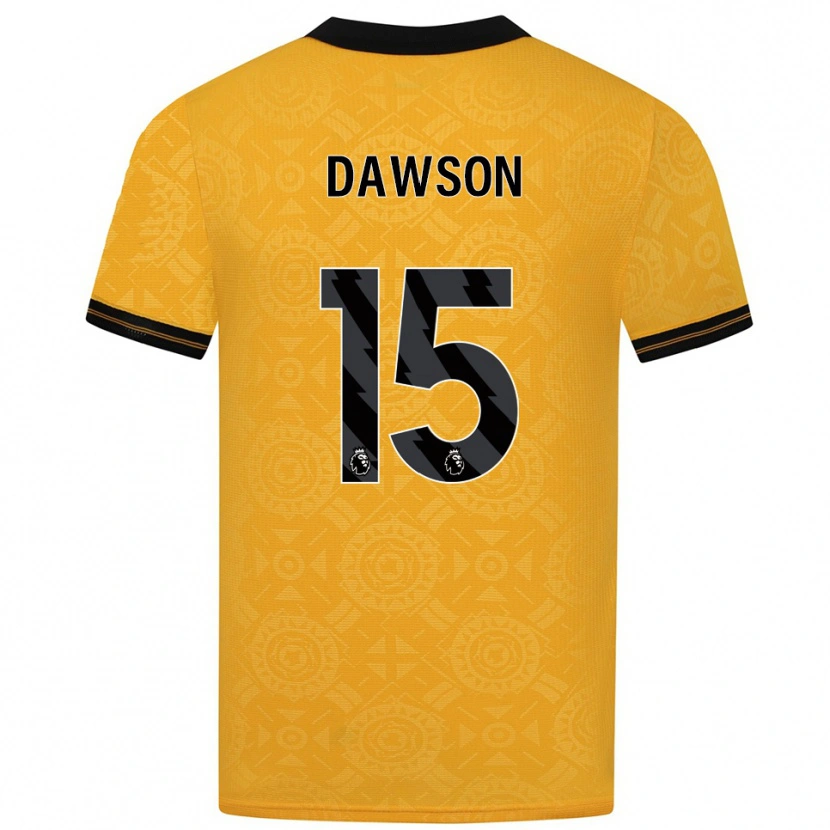 Danxen Kobiety Craig Dawson #15 Żółto-Czarny Domowa Koszulka 2025/26 Koszulki Klubowe