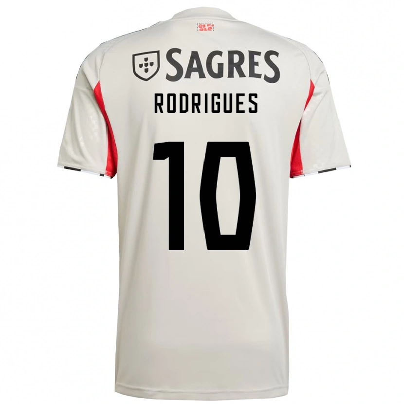 Danxen Kobiety Tiago Rodrigues #10 Złamana Biel Czerwony Wyjazdowa Koszulka 2025/26 Koszulki Klubowe