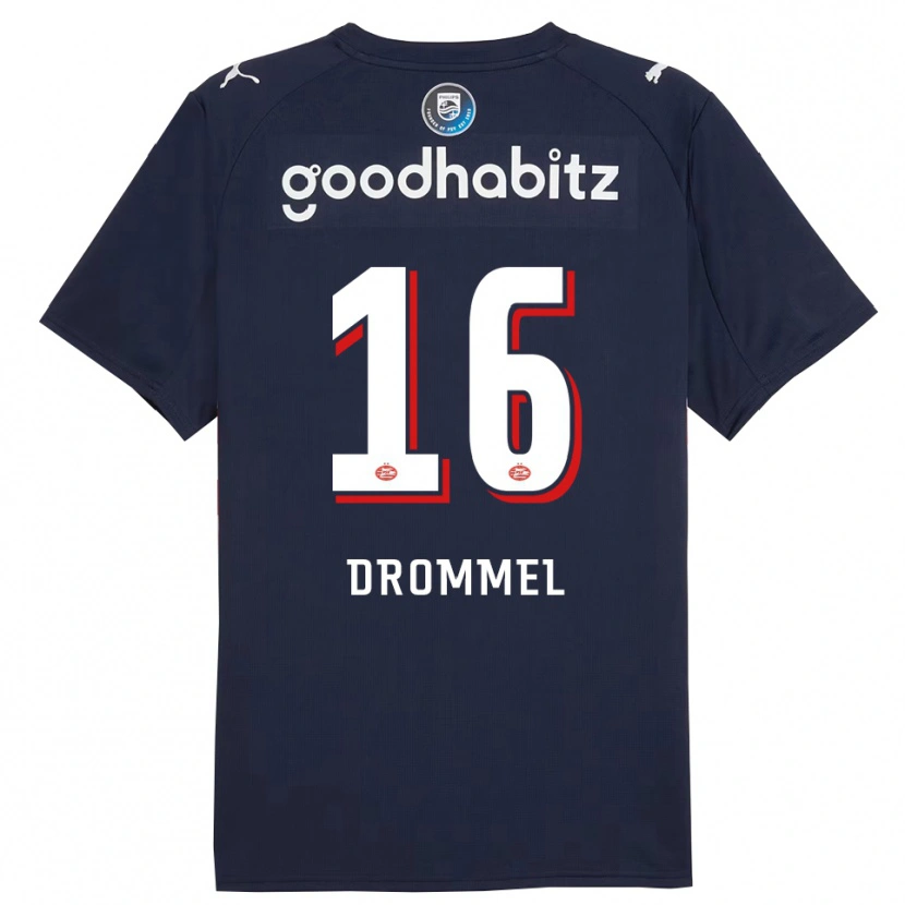 Danxen Kobiety Joel Drommel #16 Granatowo-Biały Wyjazdowa Koszulka 2025/26 Koszulki Klubowe