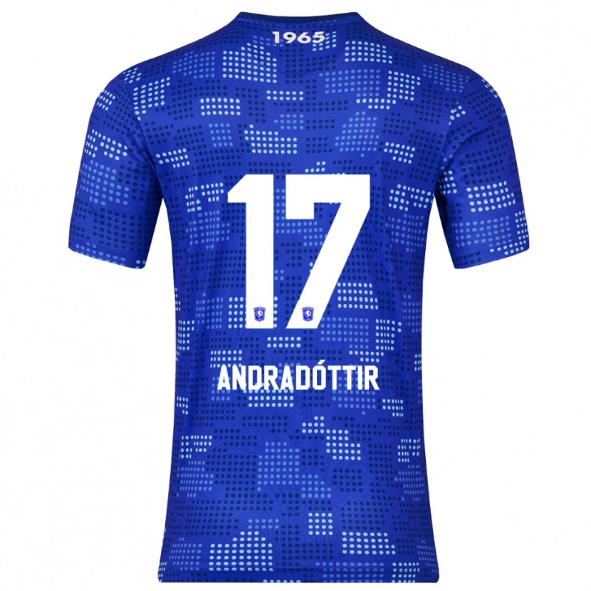 Danxen Kobiety Amanda Andradóttir #17 Niebiesko-Błękitny Wyjazdowa Koszulka 2025/26 Koszulki Klubowe