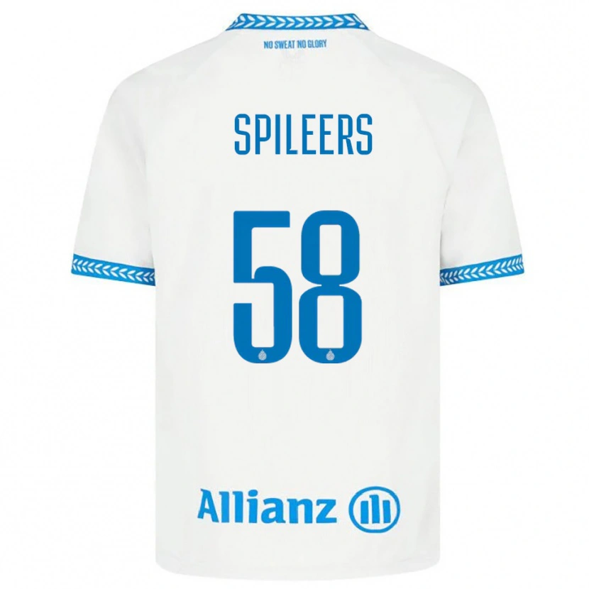 Danxen Kobiety Jorne Spileers #58 Niebiesko-Biały Wyjazdowa Koszulka 2025/26 Koszulki Klubowe