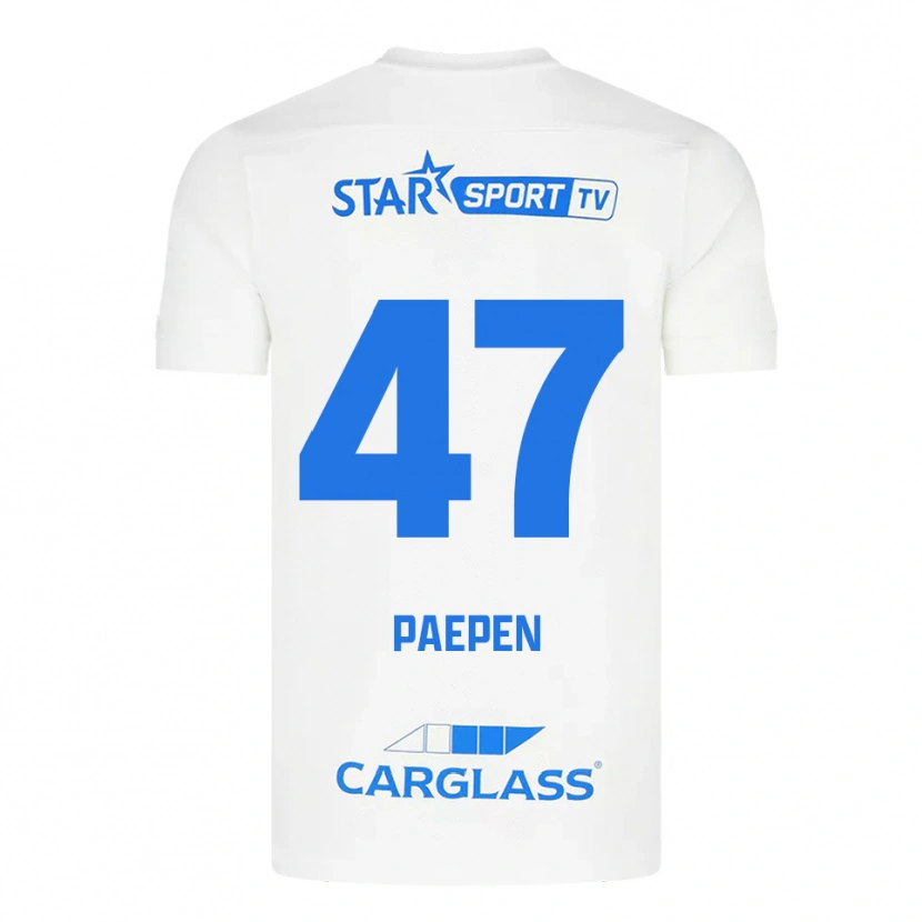 Danxen Kobiety Sam Paepen #47 Biało-Niebieski Wyjazdowa Koszulka 2025/26 Koszulki Klubowe