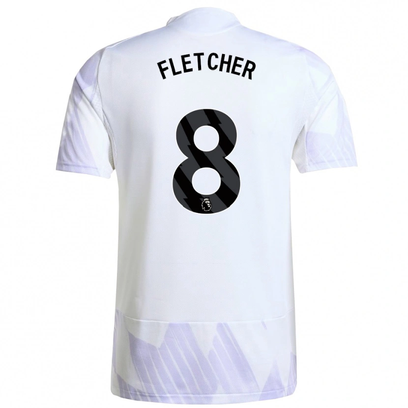 Danxen Kobiety Tyler Fletcher #8 Biało-Fioletowo-Fioletowy Wyjazdowa Koszulka 2025/26 Koszulki Klubowe