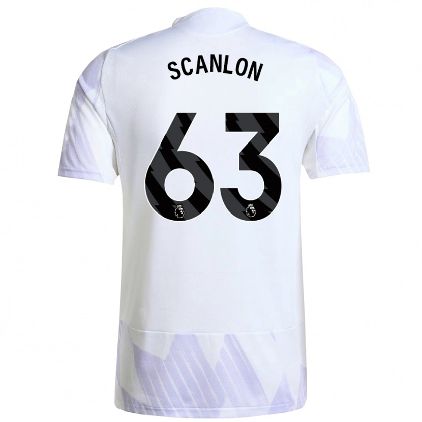 Danxen Kobiety James Scanlon #63 Biało-Fioletowo-Fioletowy Wyjazdowa Koszulka 2025/26 Koszulki Klubowe