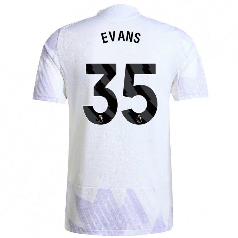 Danxen Kobiety Jonny Evans #35 Biało-Fioletowo-Fioletowy Wyjazdowa Koszulka 2025/26 Koszulki Klubowe