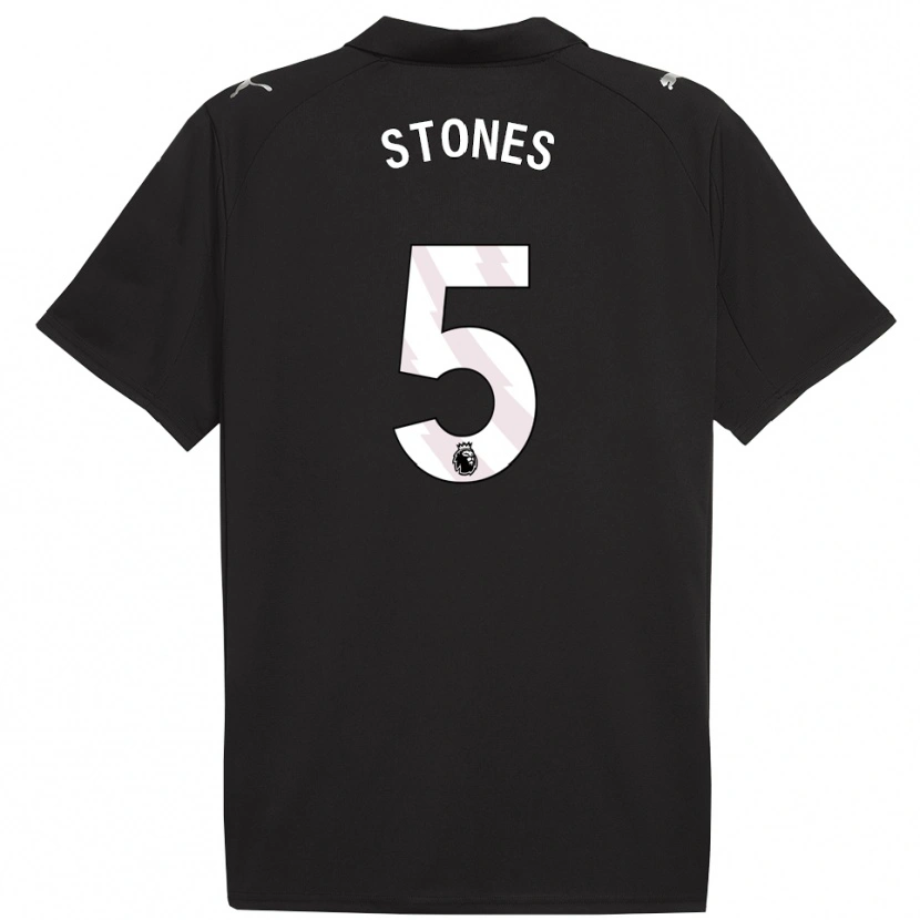 Danxen Kobiety John Stones #5 Czarno-Biały Wyjazdowa Koszulka 2025/26 Koszulki Klubowe