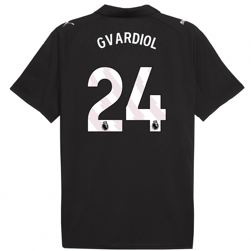 Danxen Kobiety Josko Gvardiol #24 Czarno-Biały Wyjazdowa Koszulka 2025/26 Koszulki Klubowe