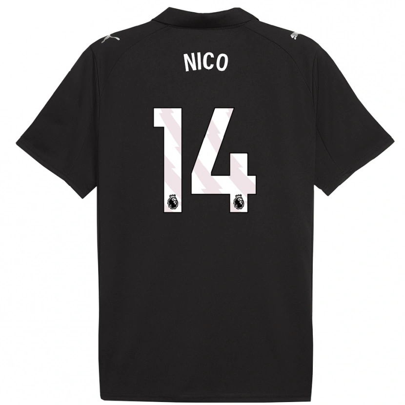 Danxen Kobiety Nico González #14 Czarno-Biały Wyjazdowa Koszulka 2025/26 Koszulki Klubowe