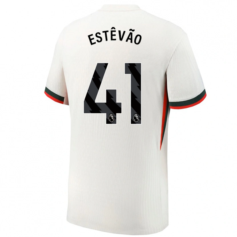 Danxen Kobiety Estêvão #41 Biało-Zielony Wyjazdowa Koszulka 2025/26 Koszulki Klubowe