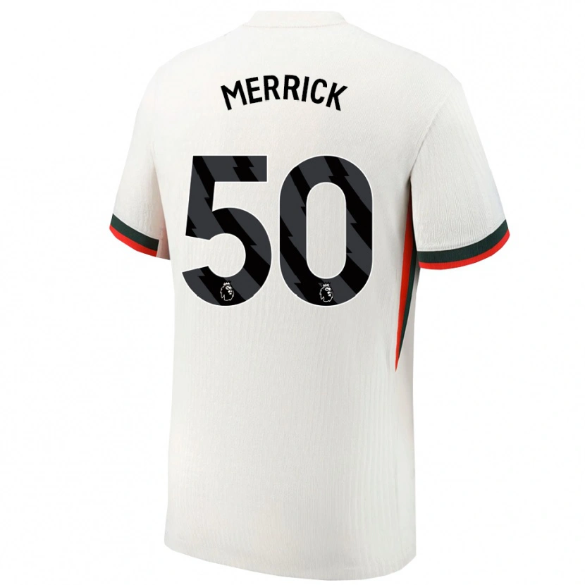 Danxen Kobiety Max Merrick #50 Biało-Zielony Wyjazdowa Koszulka 2025/26 Koszulki Klubowe