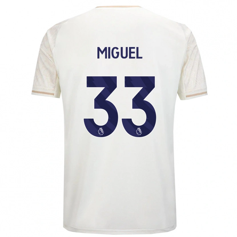 Danxen Kobiety Carlos Miguel #33 Złamana Biel Czarny Wyjazdowa Koszulka 2025/26 Koszulki Klubowe